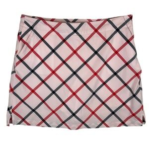 Lady Hagen Plaid Golf Skirt Women's Size‎ 10 Pink Red Black Athletic Skort